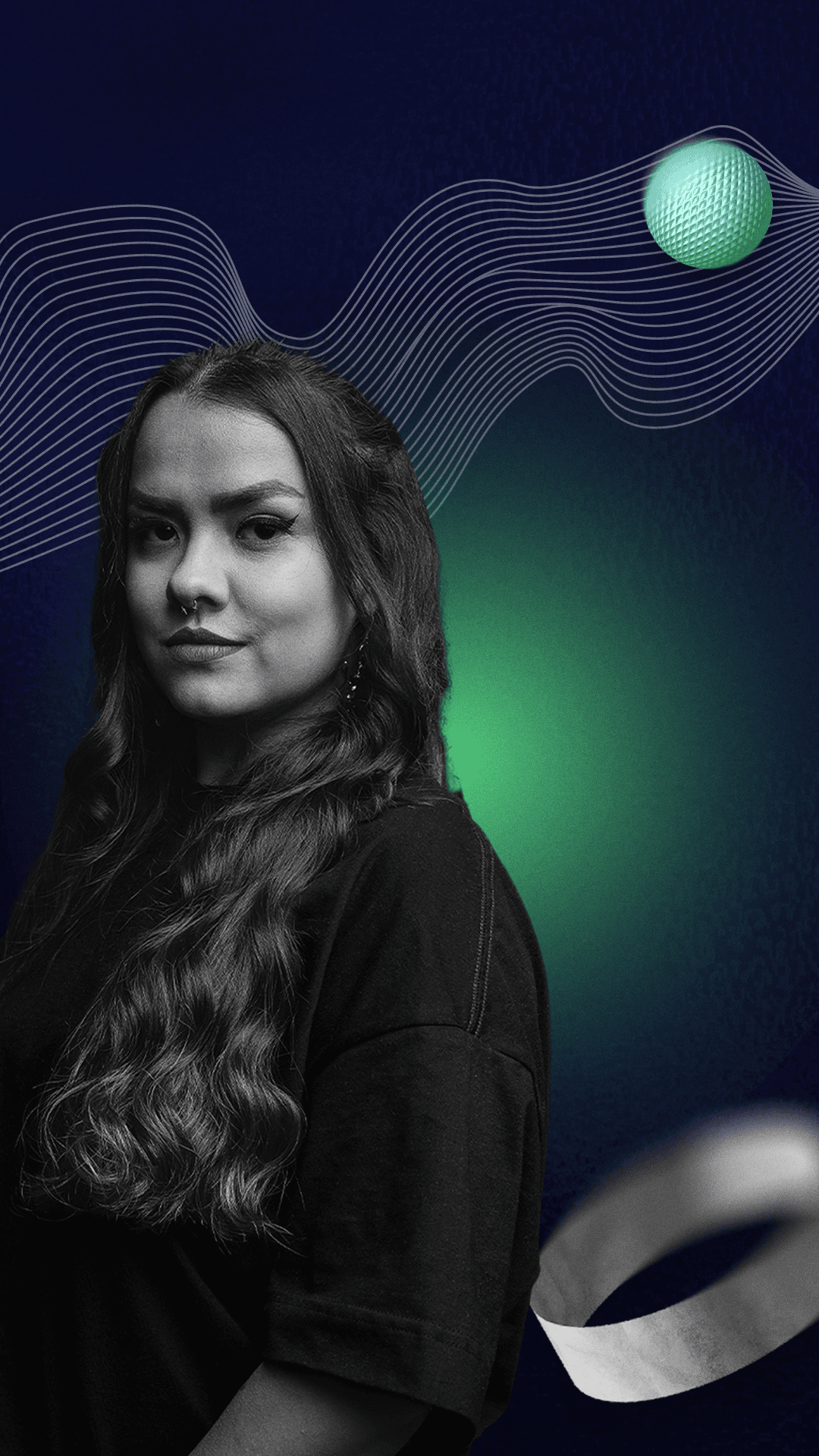 Artista da Union Audio tocando em evento com iluminação verde